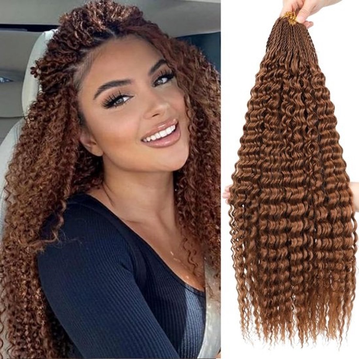 Pre Looped Kinky Curly Crochet Haar 8 Bundels 24 Inch Micro Krullend Vlechthaar Bundels voor Twists