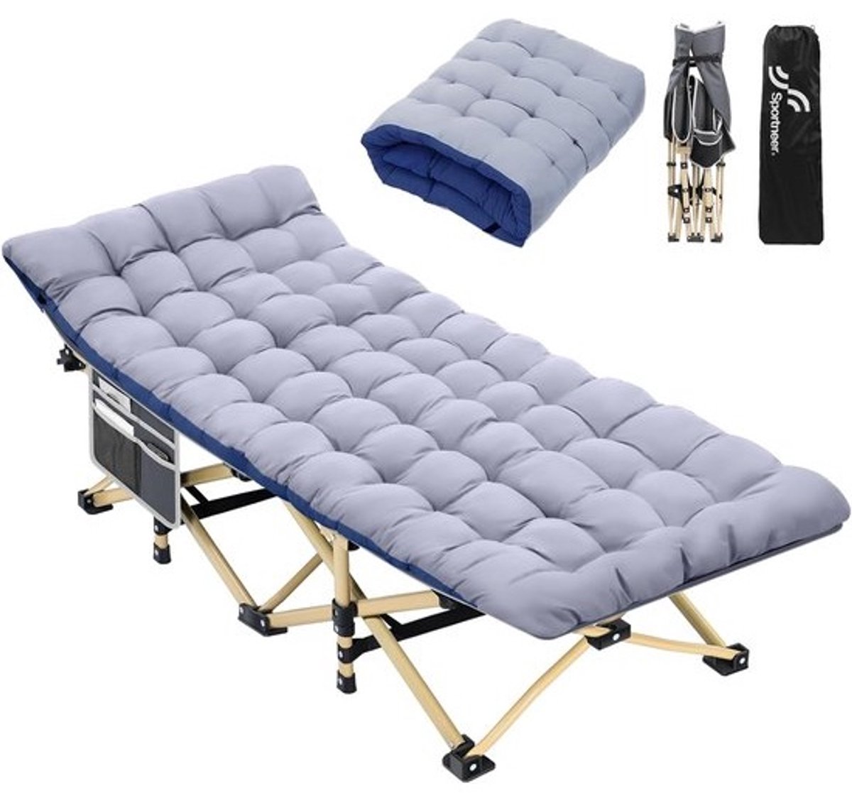 Veldbed - Campeerbed - Vouwbed - Stretcher - Opvouwbaar met draagtas - Campingbed