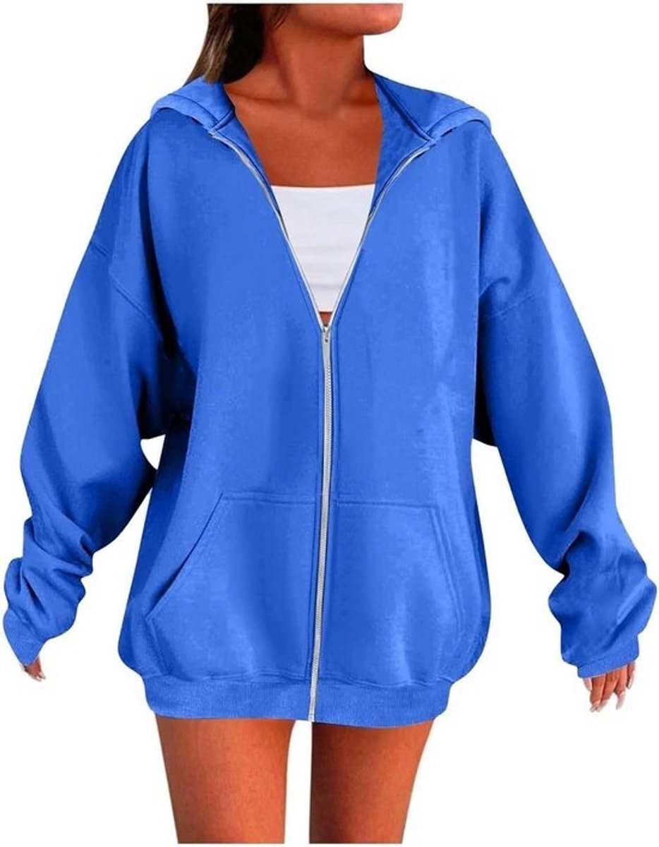Oversized Hoodie voor Dames met Rits - Lichtgewicht Sweatshirt en Damesjassen