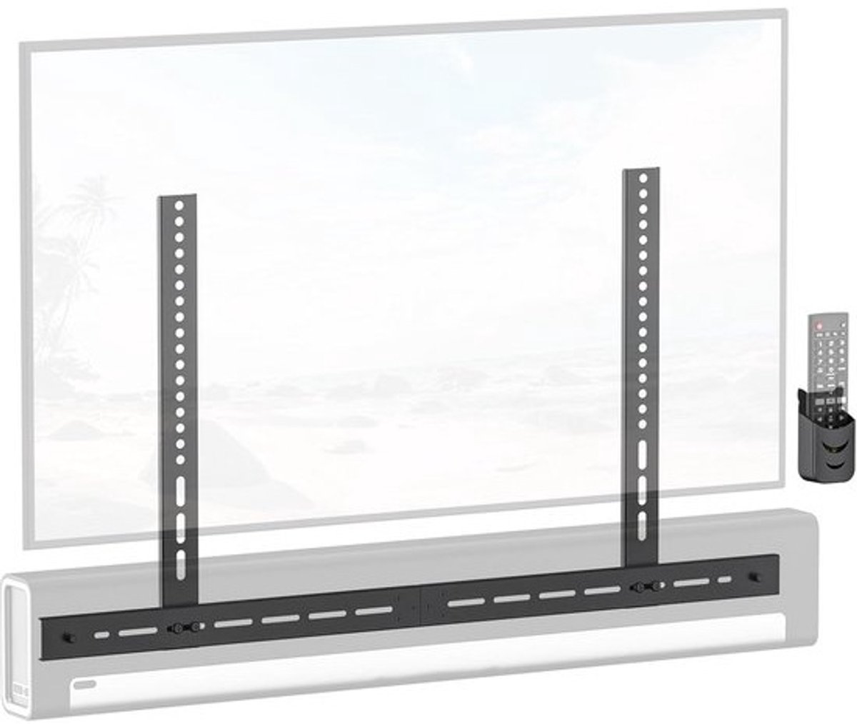 Verstelbare Soundbar TV Beugels voor Onder Televisies met Afstandsbediening Houder