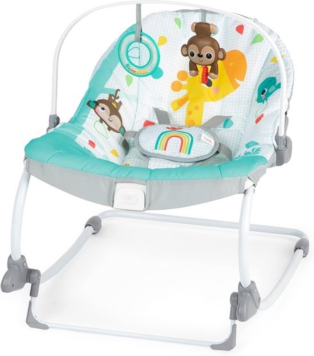 Baby Bouncer - Schommelstoel Kinderstoel - Ontspanning Spelen - 2-in-1 Model - 68 x 52 x 45 cm - Wild Vibes