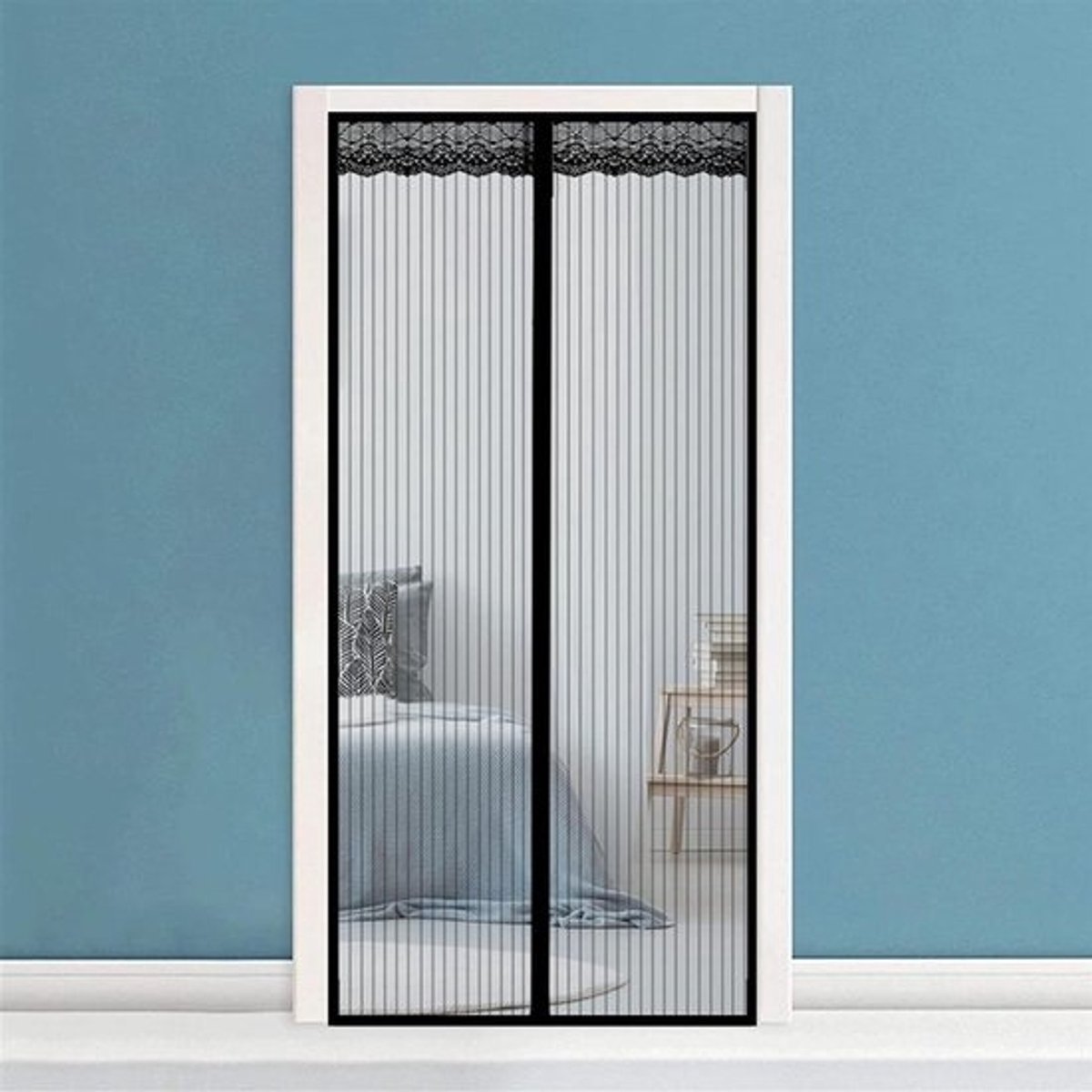 Magnetische Hordeur - Vliegengordijn Hor - Insecten Buiten Houden - Superfijn Gaas - 120x230cm - Zwart