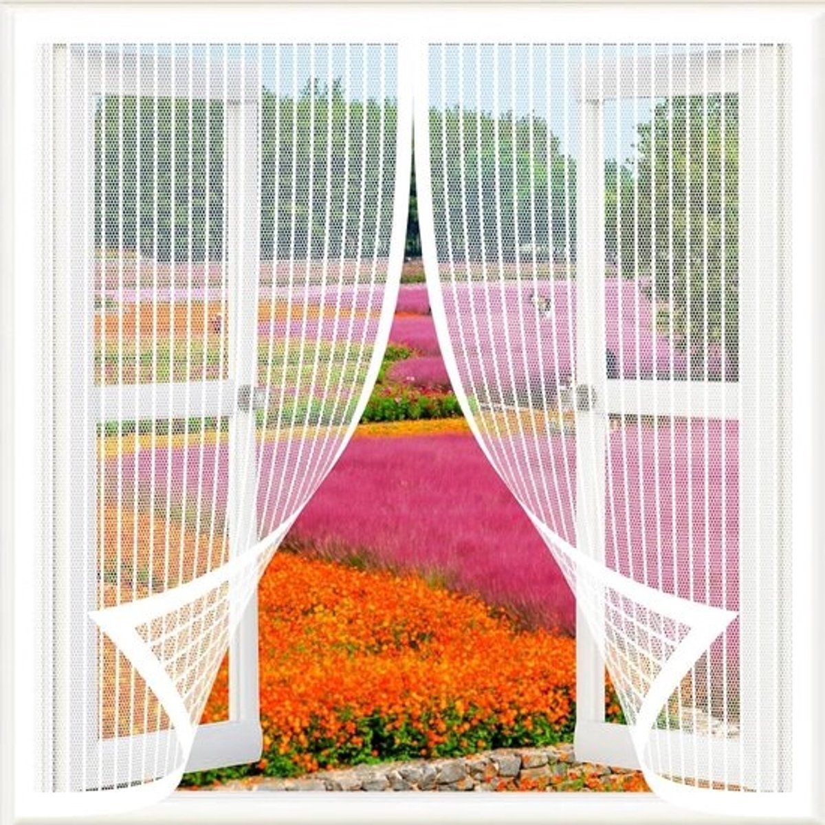 Magnetisch Vliegengaas - Hordeur Raamhor - Insecten Buiten Houden - Automatisch Sluitend - 130x175 cm - Wit