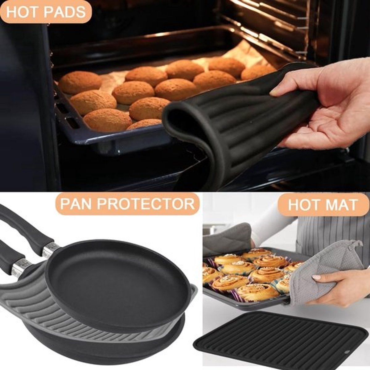 Set van 2 Hittebestendige Siliconen Onderzetters voor Hete Pannen en Potten - 46x30 cm - Antislip Keukenbeschermer