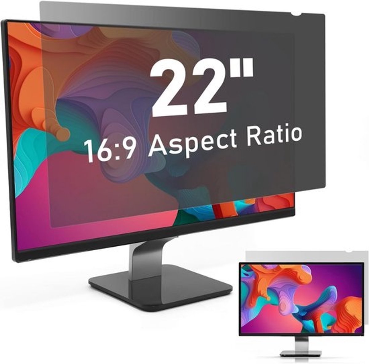 22 Inch Privacyfilter voor Monitor 16:9 - Anti Glare en Blauw Licht Blokkerend Schermbeveiliging