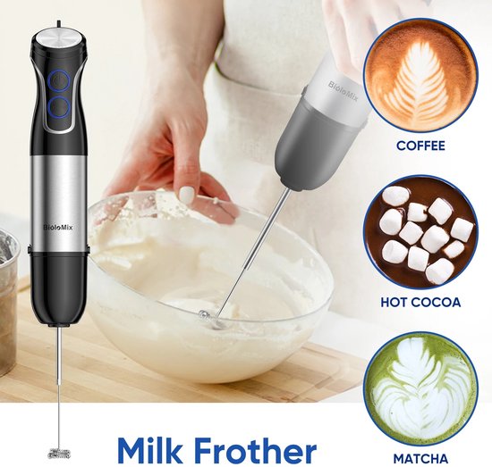 Waves - Staafmixer - Staafmixer set - Hakmolen - Melkopschuimer - Hand blender - Garde - Maatbeker - 5 in 1 - RVS messen van Waves — afbeelding 5