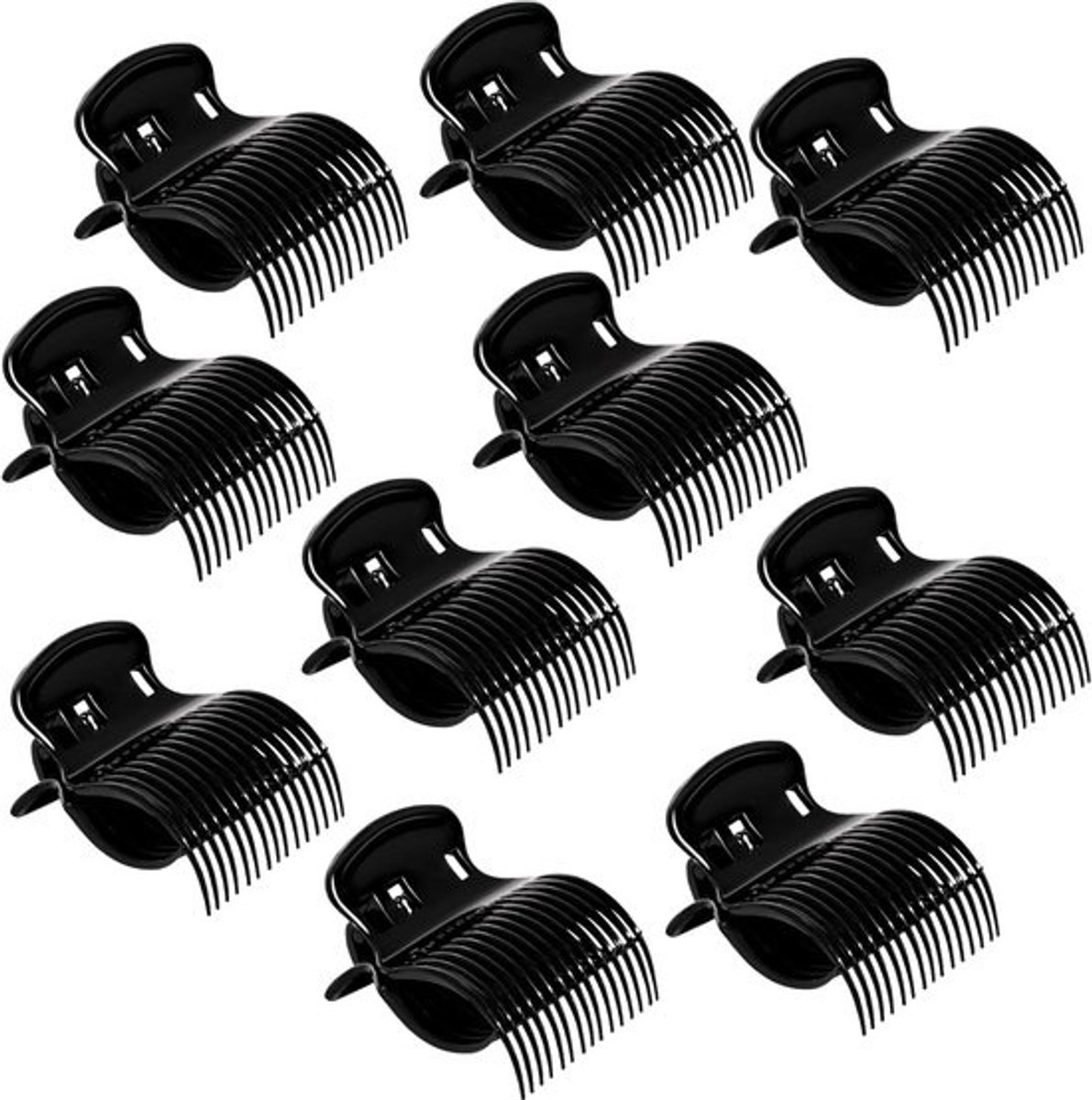 Haarroller Clips - Krulspeld Houders - Haar Styling - Innovatief Klauwenontwerp - 10 Stuks - Zwart