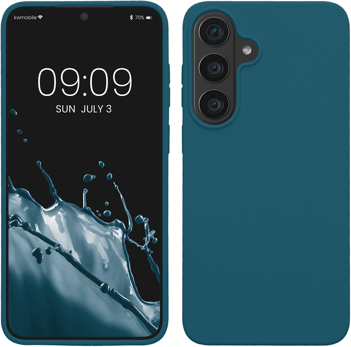kwmobile telefoonhoesje geschikt voor Samsung Galaxy S26 FE - Hoesje met siliconen coating - Smartphone case in mat petrol