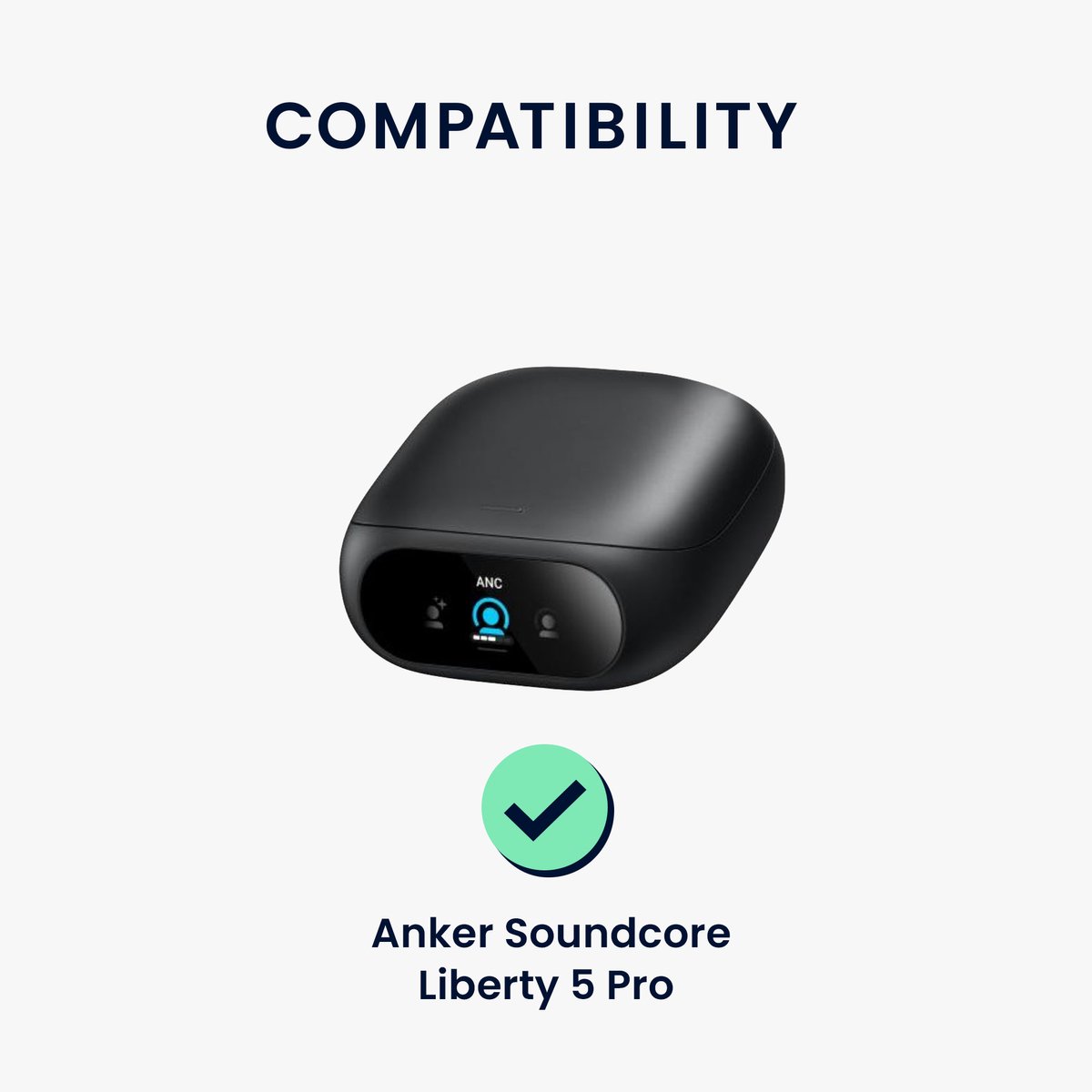 kwmobile cover voor oordopjes case - geschikt voor Anker Soundcore Liberty 5 Pro - Trendy beschermhoes draadloze oordopjes in zwart