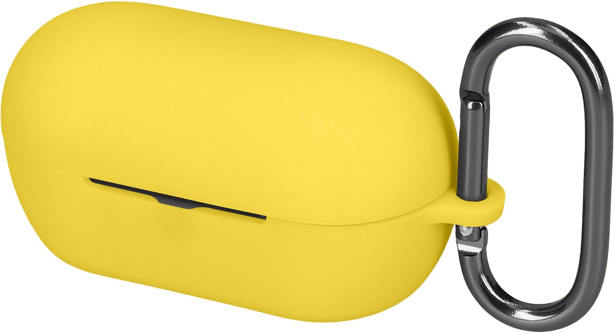 kwmobile cover voor oordopjes case - geschikt voor Sony WF-C710N - Trendy beschermhoes draadloze oordopjes in geel