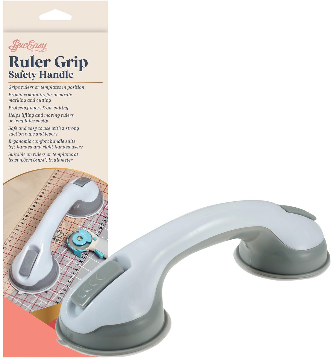 Sew Easy Ruler Grip - liniaalgreep met 2 sterke zuignappen - ShopVlot