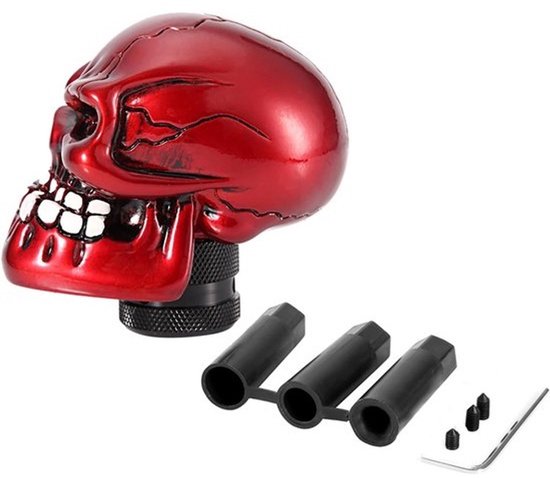 Schakelknop Schedel - Versnellingspook Hoofd - Auto Interieur Upgrade - Koud Gegoten Hars - 70mm Hoogte - Rood van Merkloos — afbeelding 2