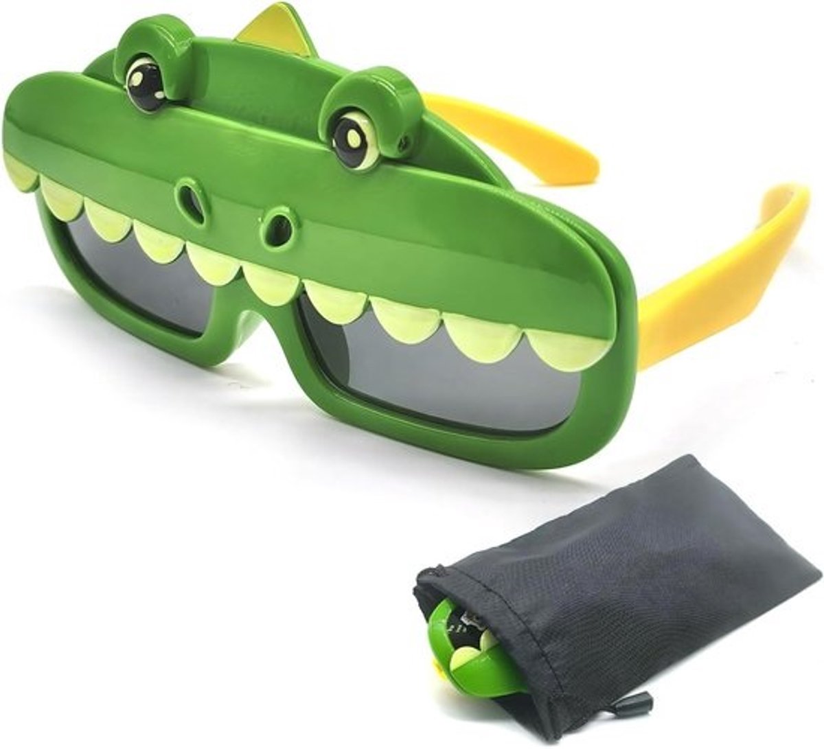 Kinder Zonnebril - Dinosaurus Bril - Buiten Spelen - Gepolariseerde Lenzen - 13 cm Breed - Groen