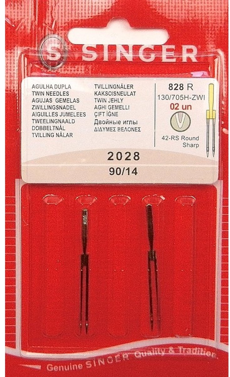 Dubbele Naaimachine Naalden - Naaibenodigdheden - Decoratieve Stiksels - Twee Naalden - Dikte 90/14 - Zilver