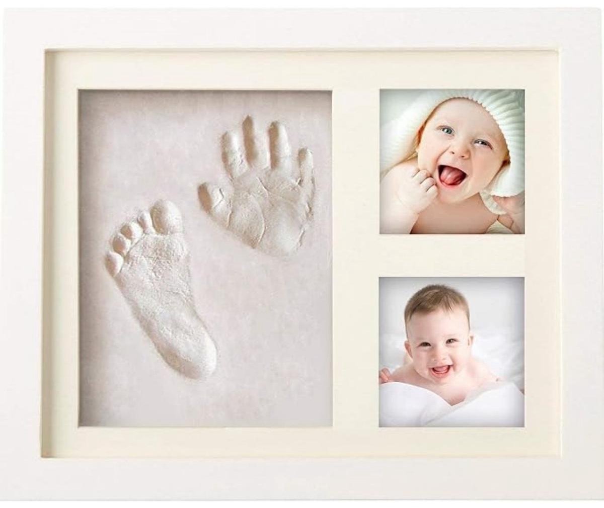 SSTRWGOOD Hand- en voetafdrukken-set — Lijst voor hand- en voetafdrukken — Houten fotolijst — Geschikt voor kamerdecoratie — 28 x 23 cm