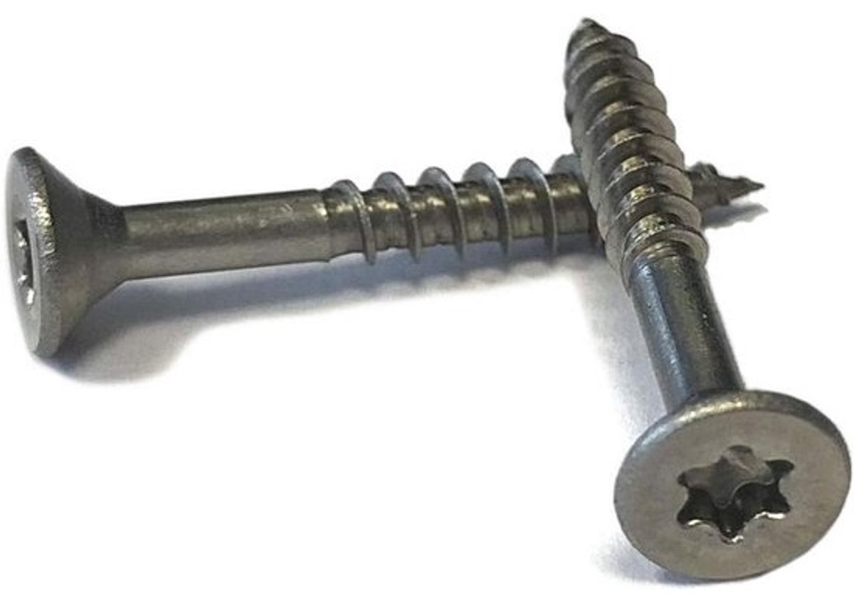 RVS Spaanplaatschroeven - 4.5x35 mm - Torx - Verzonken Kop - 200 Stuks