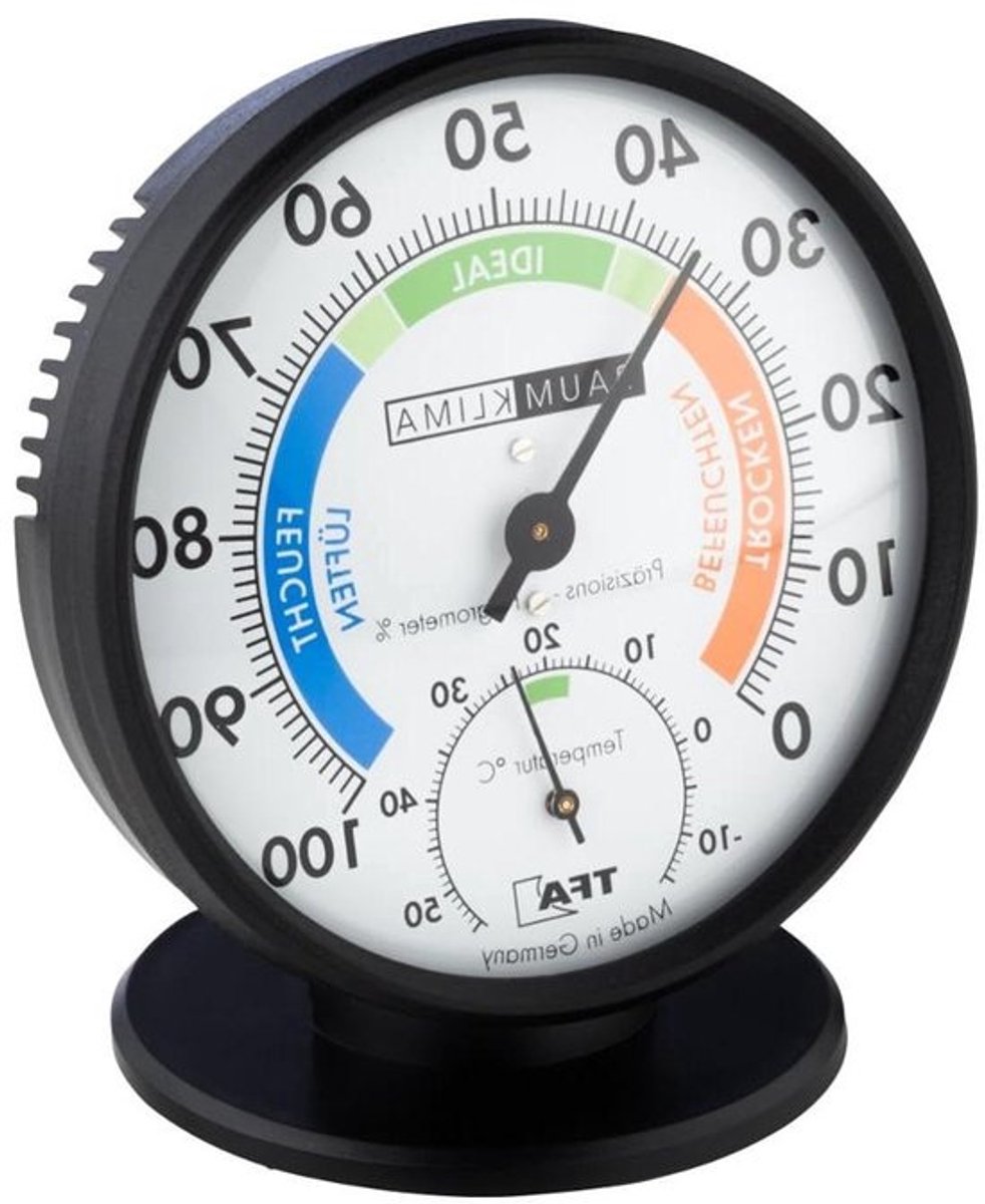 Analoge Thermo-Hygrometer met Comfortzones voor Binnenklimaat Meting