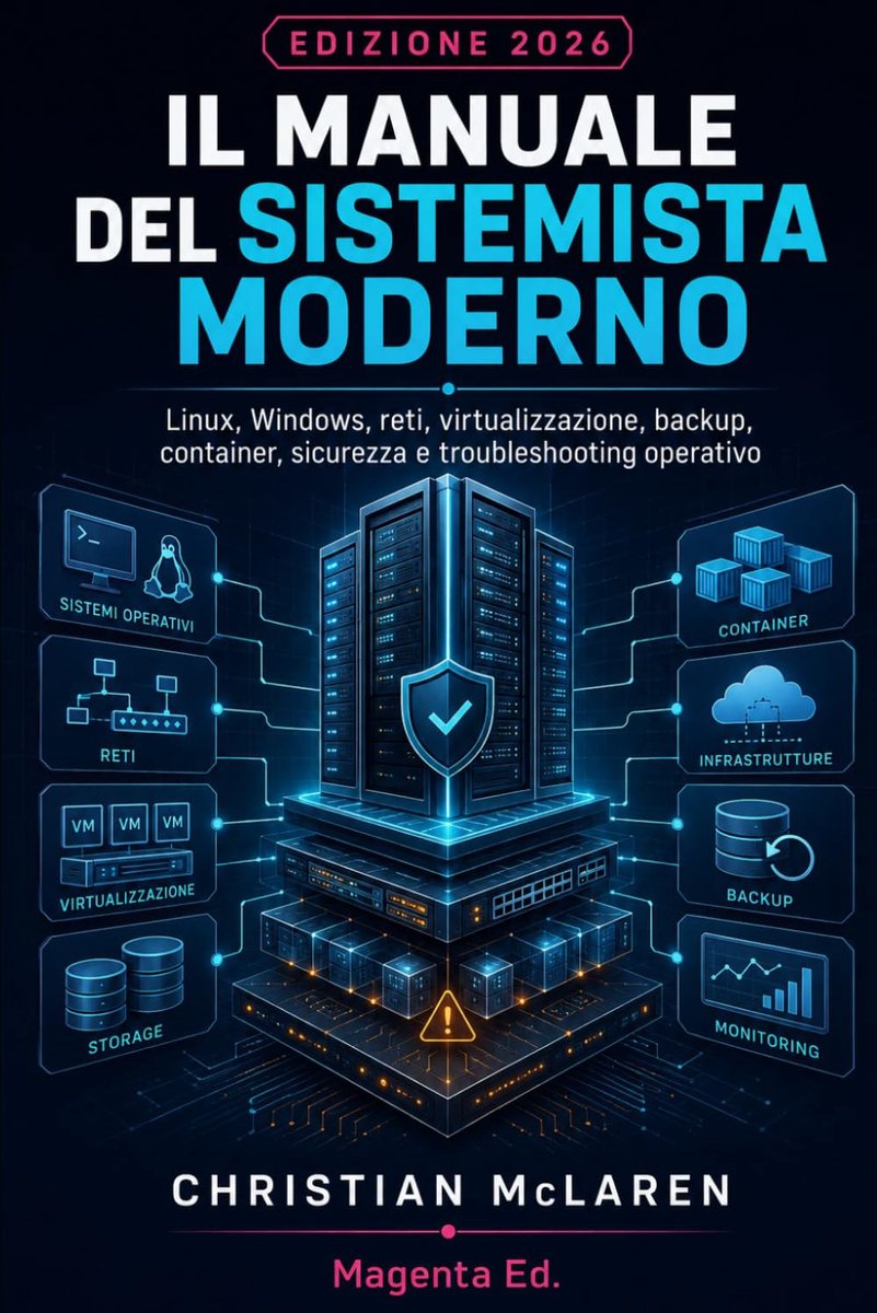 Il manuale del sistemista moderno: Linux, Windows, reti, virtualizzazione, backup, container, sicurezza e - ShopVlot
