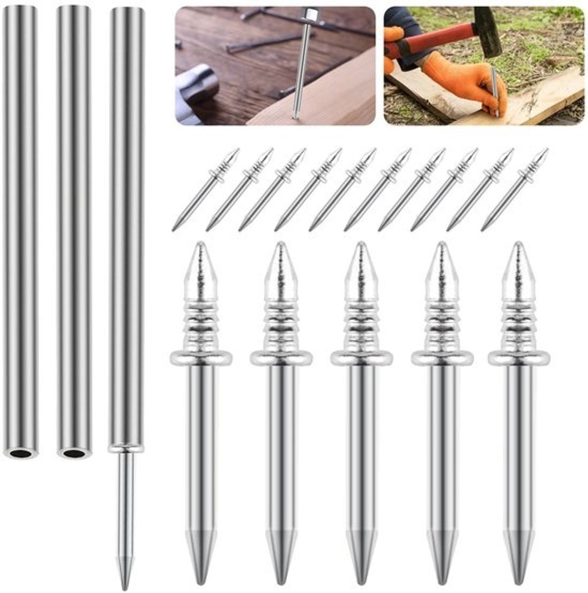 Allecto - 300 Pcs Double Skirting Nails - Dubbele Hoofd Spijkers - Hoge Kwaliteit en Duurzaam - 300 Stuks - Veiligheidschroeven - Handgereedschap -...