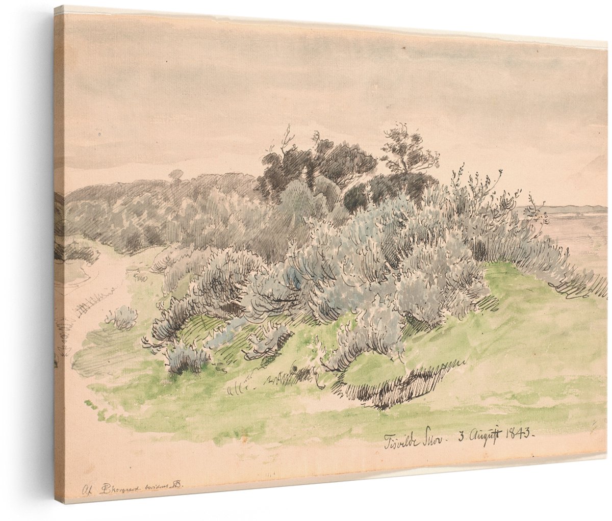 Artaza Canvas Schilderij Landschap - 150x100 cm - Groot - Wanddecoratie Natuur - Muurdecoratie Vintage - Schilderijen Bomen En Struiken