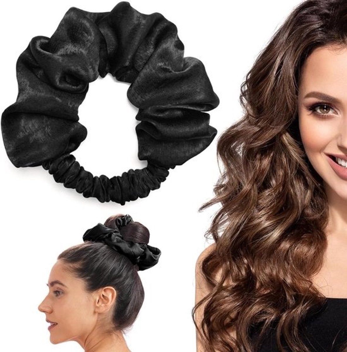 Warmtevrije krulspelden - Geen warmtelokken - Zacht slapen - Zwart - Geschikt voor lang haar.