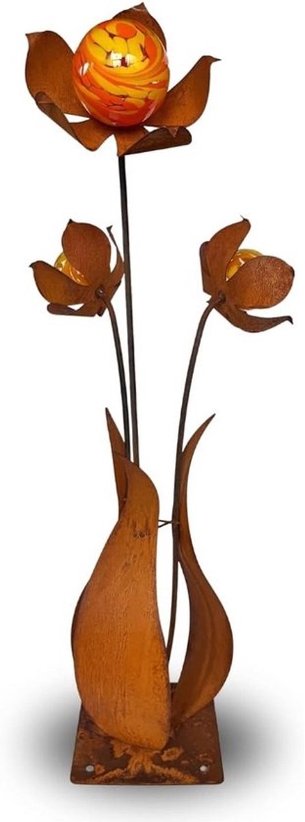 Grote Roestkleurige Paardenbloem Tuindecoratie XXL - 90 cm Hoog