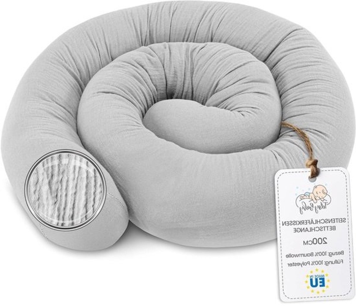 Lichaamskussen - Lang kussen - Comfortabel slapen - Aanpasbare vorm - 200 cm - Grijs