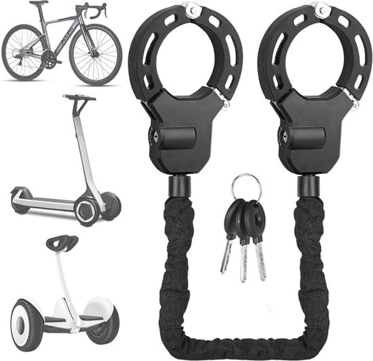 E-Scooter Slot Handboeislot Voor Fietsen, Diefstalveilig Kettingslot, Geschikt Voor E-Bikes En Motorfietsen
