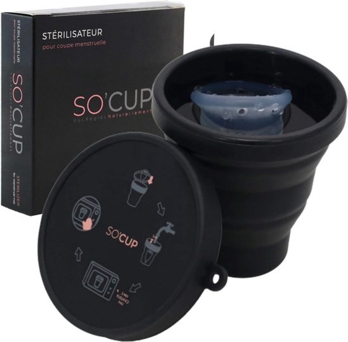 Opvouwbare sterilisator voor menstruatiecups - 100% medische siliconen