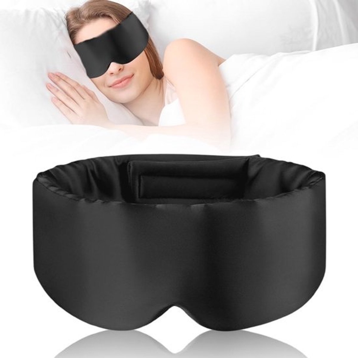 Zijden slaapmasker voor ultieme slaapervaring, verstelbaar en huidvriendelijk