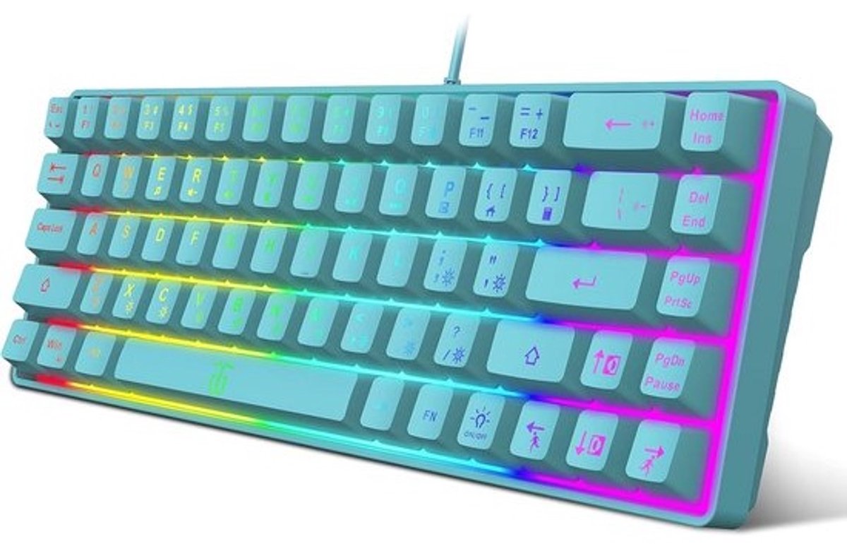 Ergonomisch Compact 60% Gaming Toetsenbord met RGB Backlit - Stil en Draagbaar voor PC en Laptop