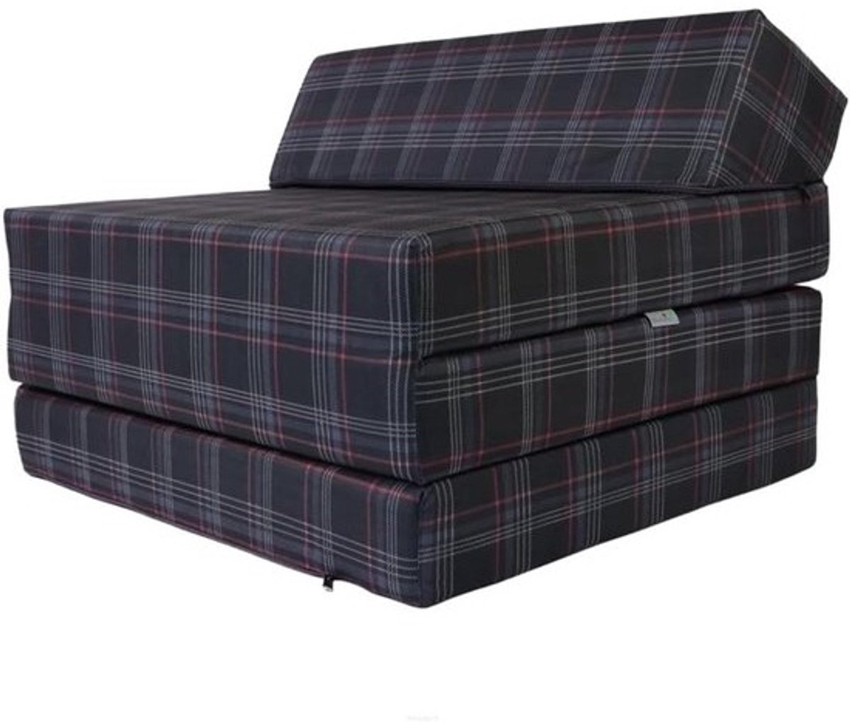 Vouwmatras met hoofdeinde - Gastenmatras Opvouwbaar - Logeren en Reizen - Iconisch ruitpatroon - 200 x 70 cm