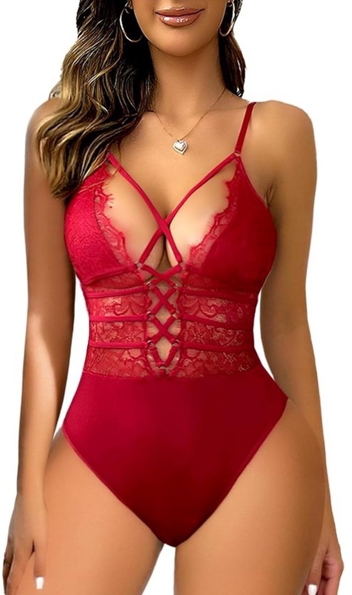Sexy Bodysuit Voor Dames, Eendelig Kant Teddy Lingerie