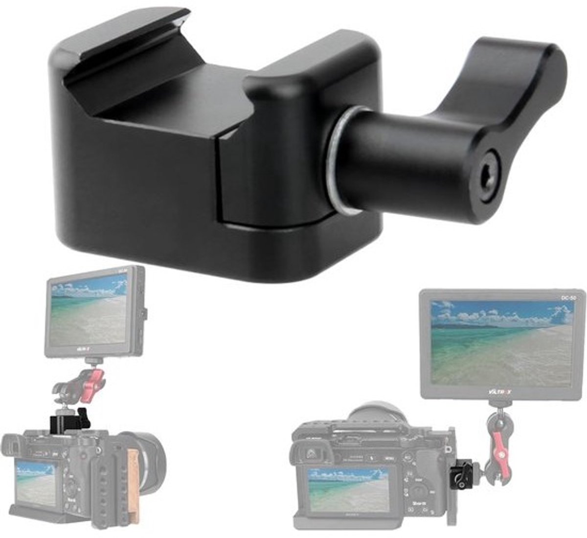 Universele NATO Klem met 1/4" en 3/8" Montagegaten voor Monitorbevestiging