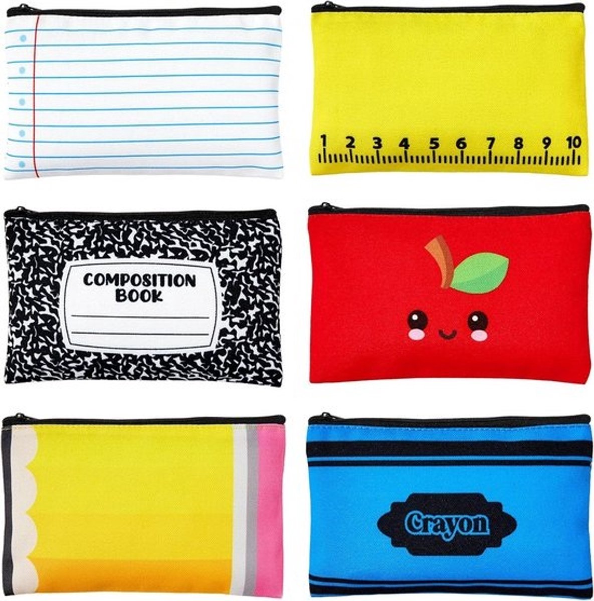 Set van 6 Multifunctionele Make-uptasjes voor School en Reizen
