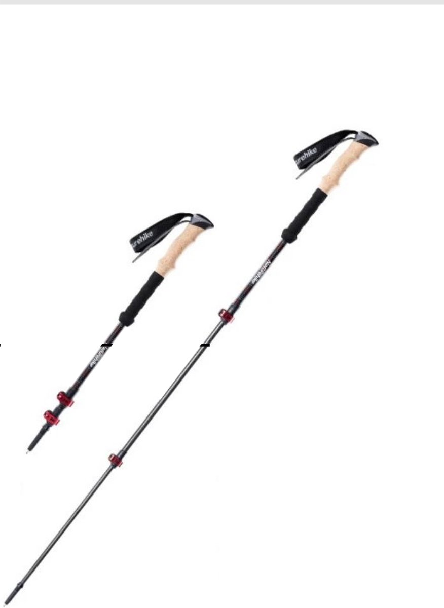G&G Nordic Walking stokken - Wandelstokken - Ultralicht - Verstelbaar - Ergnomische handgrepen - Slijtvaste punten - van 62 tot 135cm