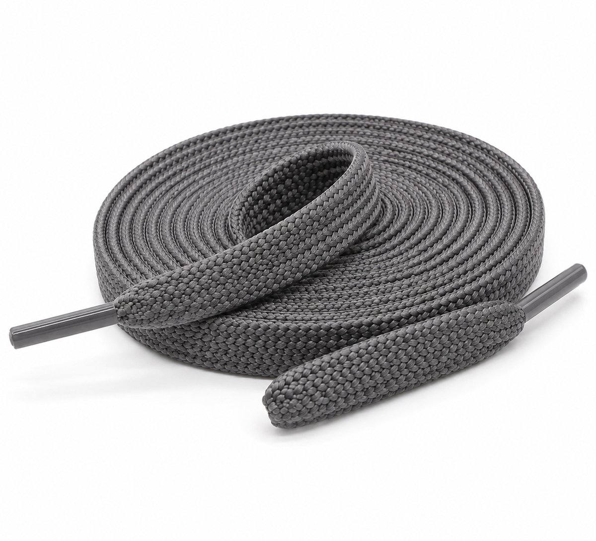 Veters Cirotti | Donkergrijs | Grijs | 120cm | 8mm | Schoenaccessoires - Schoenveters