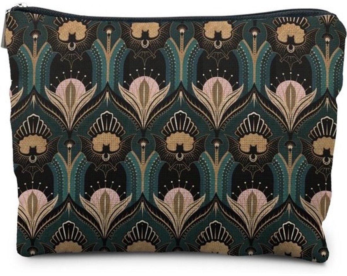 Gothic Make-up Tas Dames - Vintage Vleermuis & Bloemen Coquette Stijl Cosmetica Toilet Tas