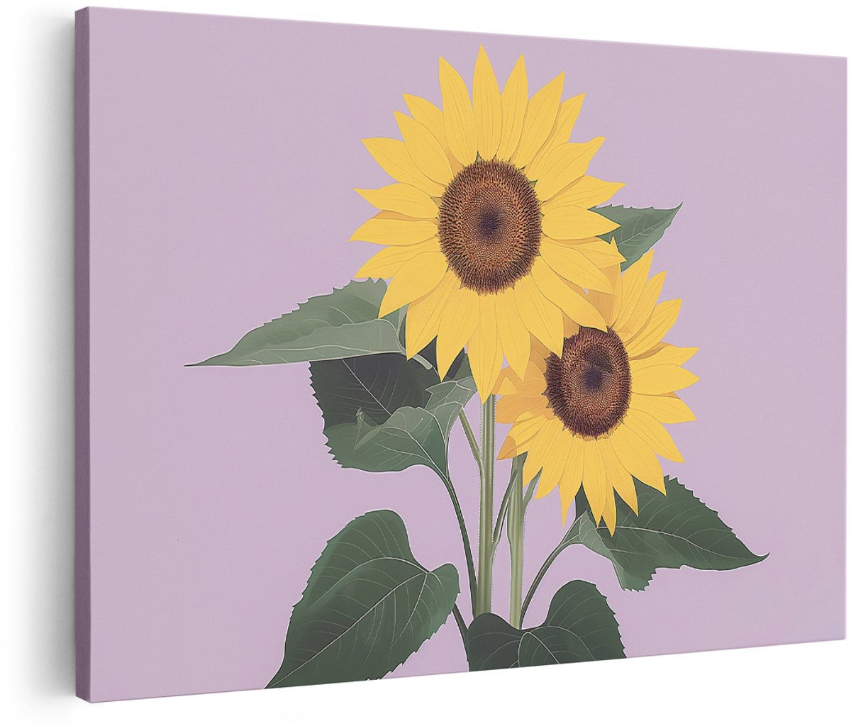 Artaza Canvas Schilderij Zonnebloemen - 180x120 cm - Groot - Wanddecoratie Bloemen - Muurdecoratie Natuur - Decoratie Woonkamer - Geel