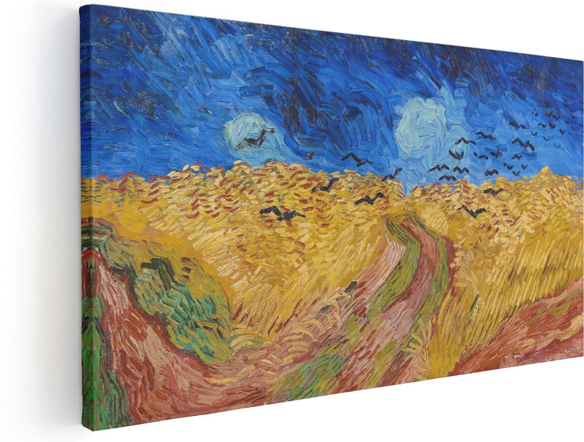 Artaza Canvas Schilderij Van Gogh - 180x90 cm - Groot - Wanddecoratie Korenveld - Muurdecoratie Landschap Natuur - Schilderijen Op Canvas