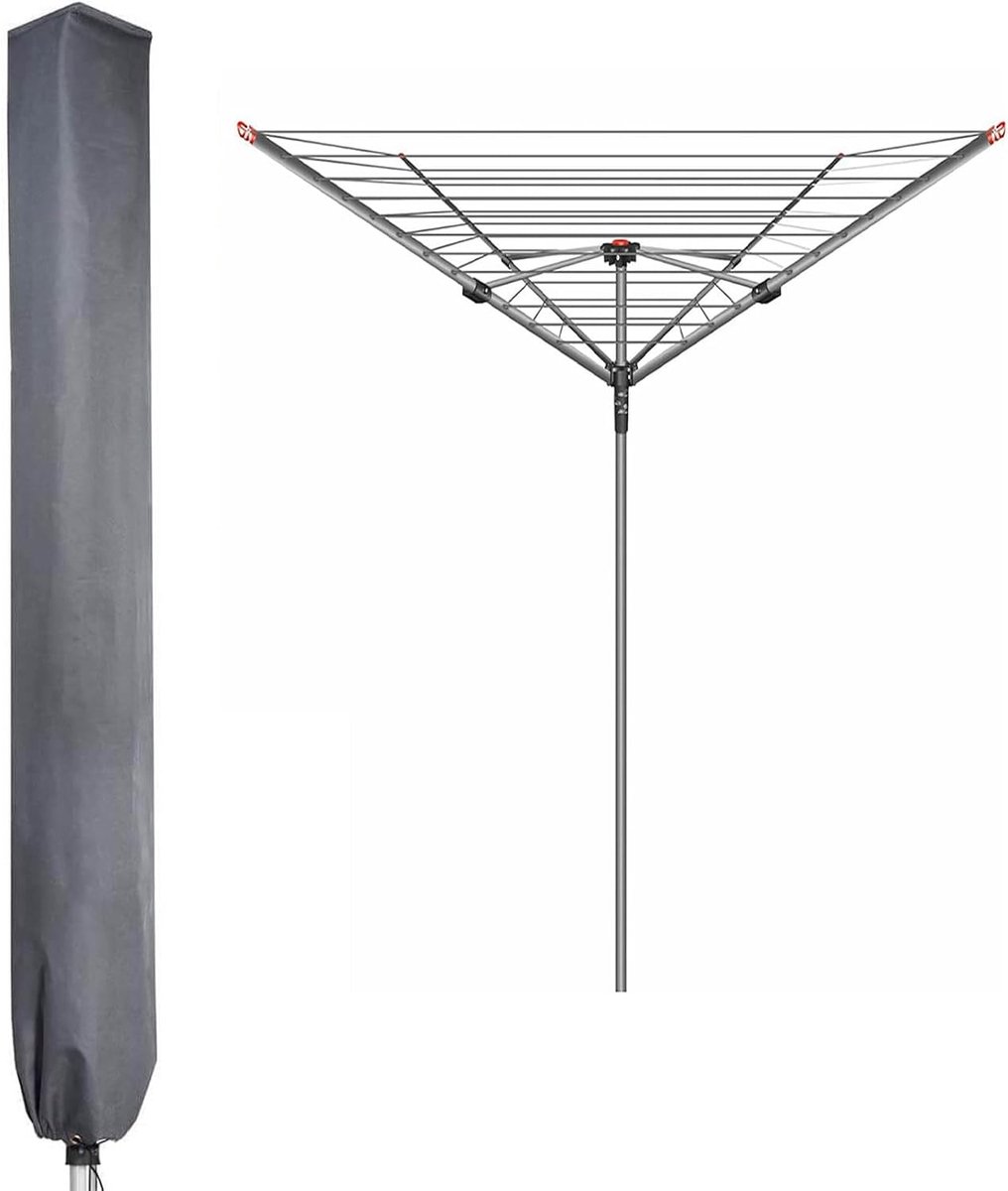 Namajunas – Waslijnhoes – 600D Wasdrogerhoes, Waterdicht, Afmetingen 180 × 18 × 18 cm, met Ritssluiting, Waterdicht en UV-beschermend, Geschikt voor Leifheit, Brabantia en Vileda drogers, Compatibel met alle modellen