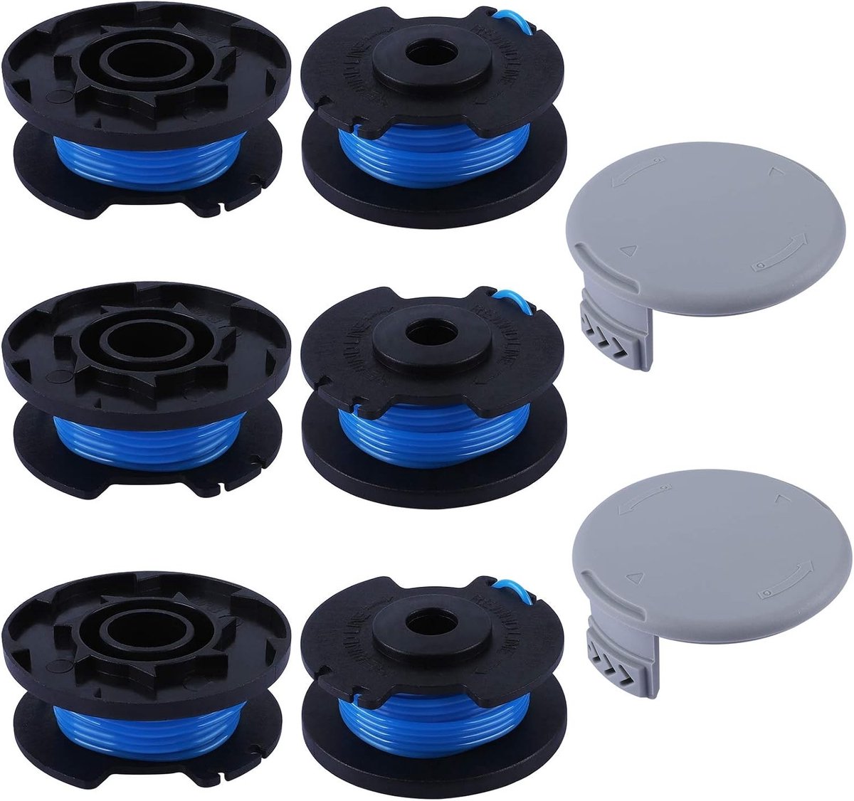 Trimmer Spool en Lijn voor Autofeed Strimmers - 6 Stuks Vervangende Reflex Draad voor Draadloze Trimmers 18V, 24V, 40V