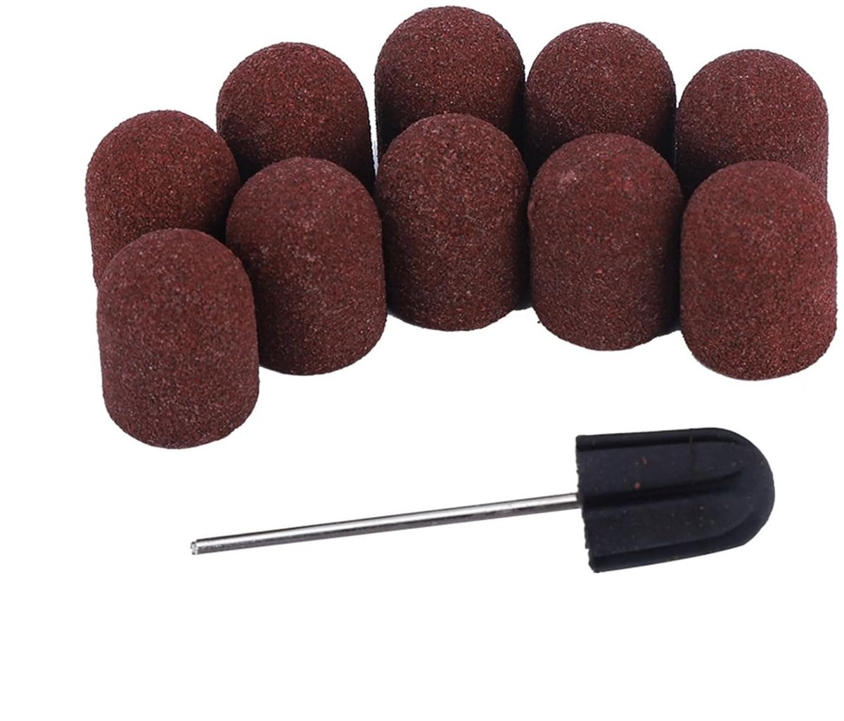 Sanding Sleeves voor Nagelkunst - 10 Stuks Schuurmoffen voor Manicure en Pedicure, Geschikt voor Boormachines en Schuurmachines, Diverse Korrelgroottes
