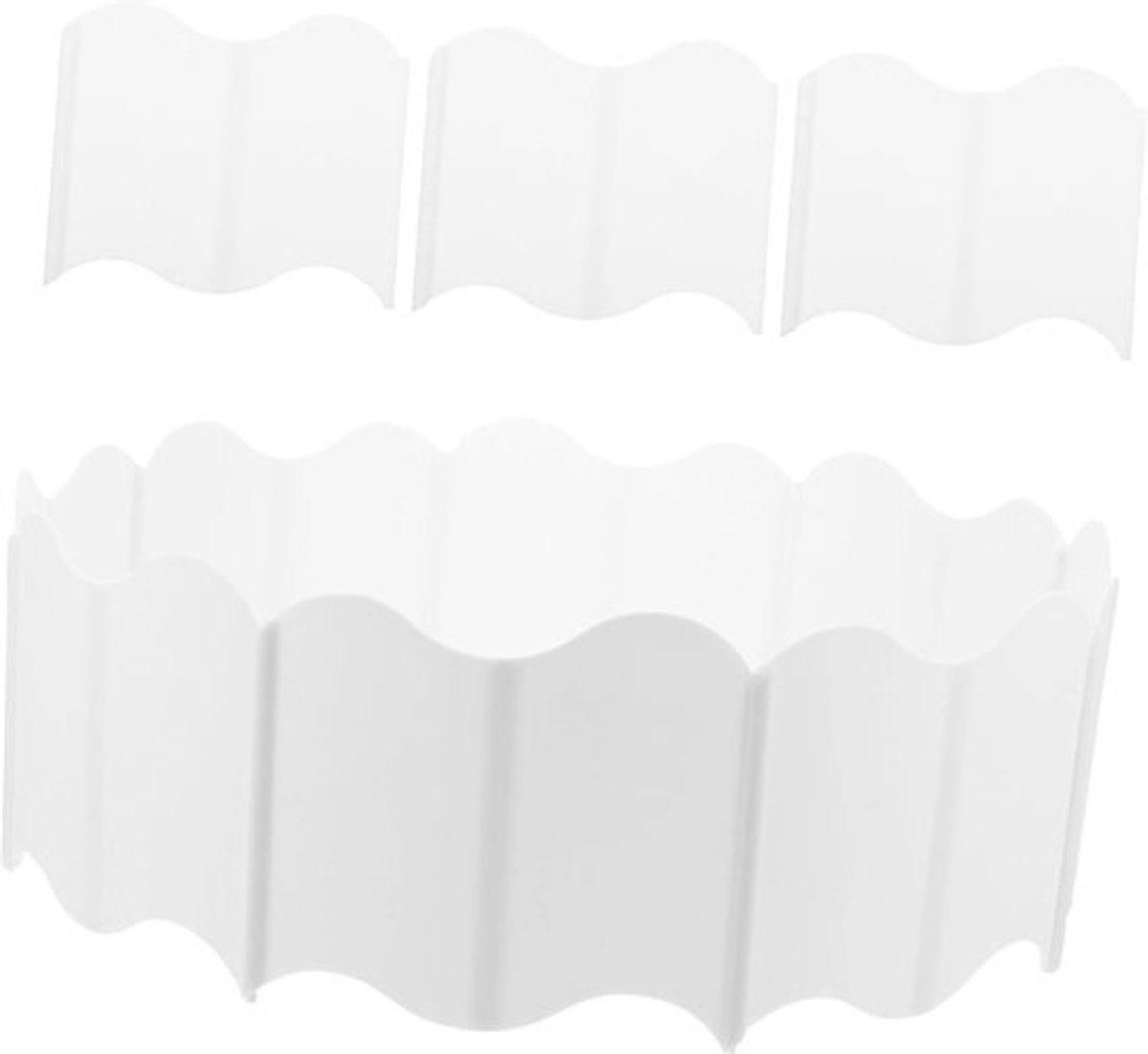 Tuinrand Segmenten - Gazon Afscheiding - Tuin Afbakenen - Eenvoudig te Installeren - 15.7 x 13.5 cm - Wit