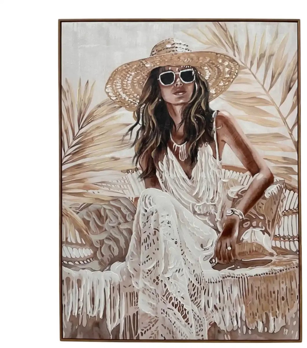 Mansion atmosphere Canvas Schilderij Rosalie – Vrouw met Hoed 90x120 cm