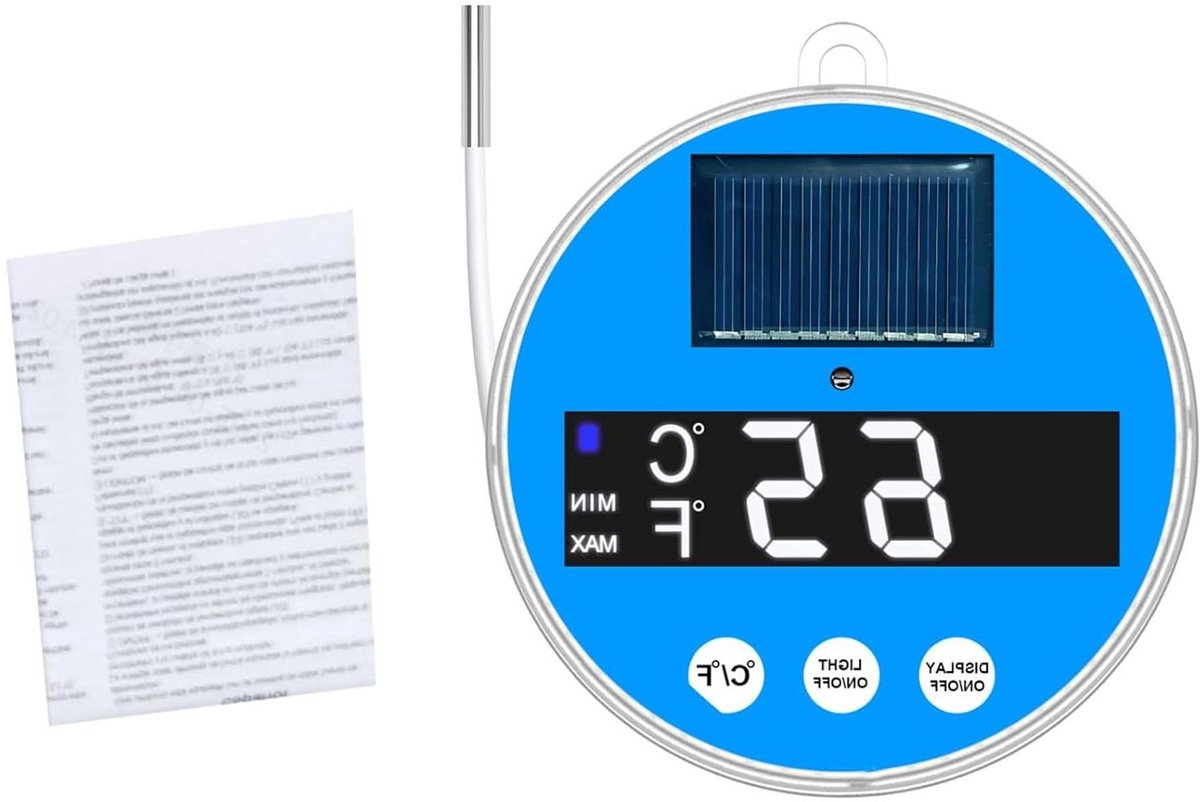 Digitale Zwembadthermometer - Drijvende Watertemperatuurmeter - Waterkwaliteit Meten - Zonne-energie met LED - 14F tot 158F - Meerkleurig