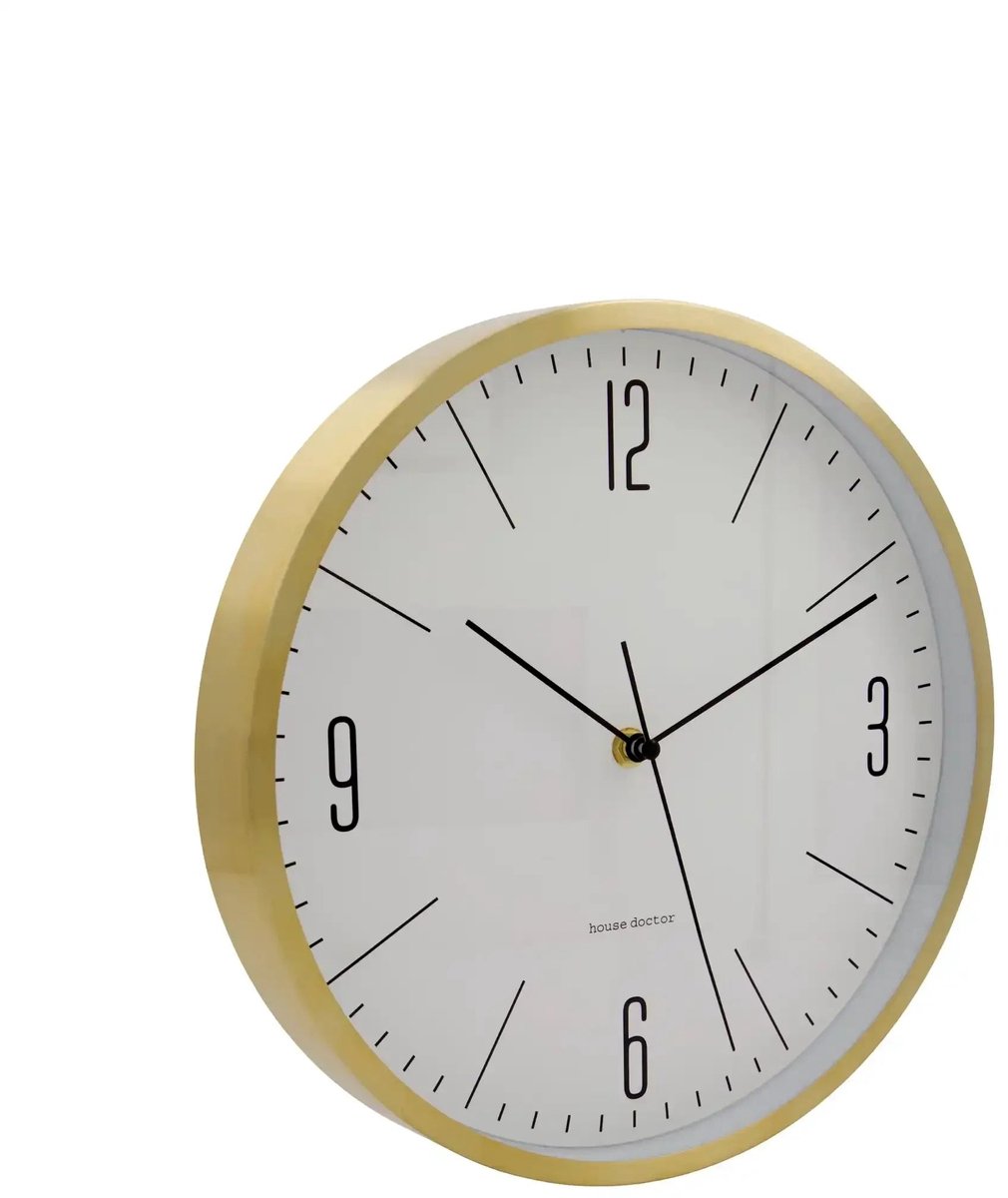 House Doctor Wandklok Hour goudkleurig 30 cm