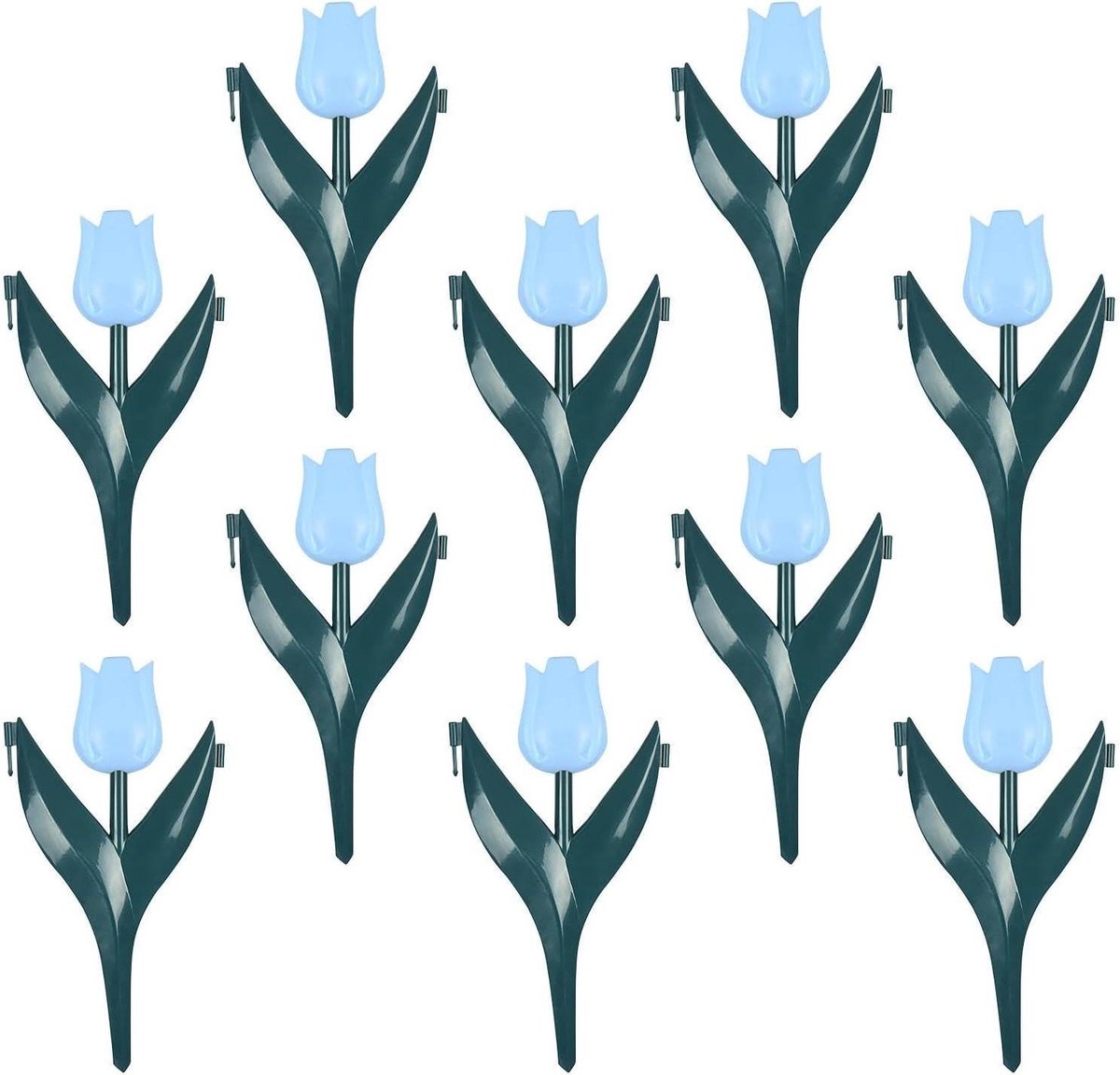 Bloembedranden Set - Kunstbloem randen - Tuin decoratie - Bloemvormige blokken - 10 Stuks - Blauw