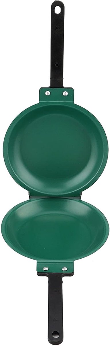 Dubbelzijdige Koekenpan - Omelet Maker - Ontbijt Maken - Eenvoudig Omdraaien - 19.3 cm Diameter - Groen