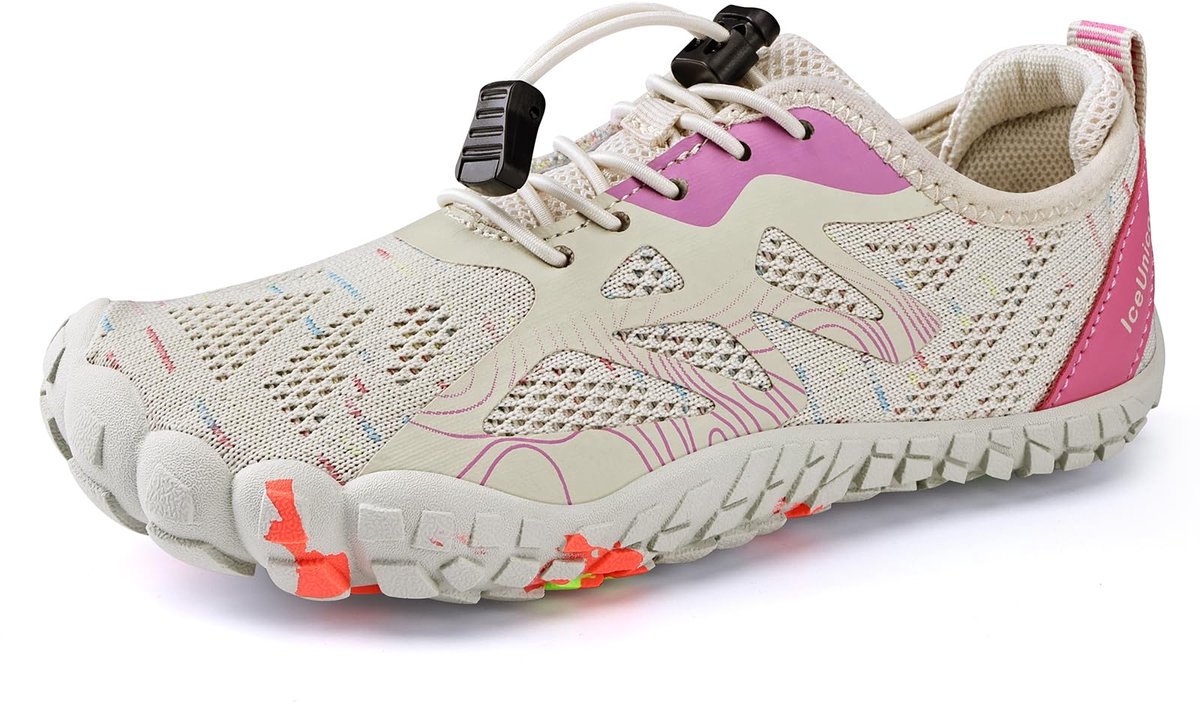 SnelShoppen - IceUnicorn Blotevoetenschoenen Kinderen - Ademend Badschoenen voor Jongens en Meisjes - Beige Aquaschoenen Maat 36 EU - Perfect voor Cam
